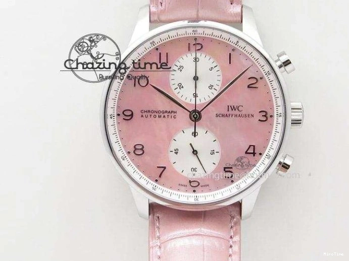 MIROTIME 0401 Casual Portuguese IW371405 ZF 1:1 Best Edition SS White Dial Silver Markers On Black Leather Strap A 7305